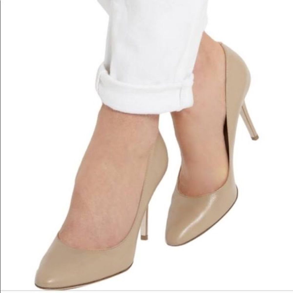Charles David Nude Maxx Leather Stiletto Heels Sz 11